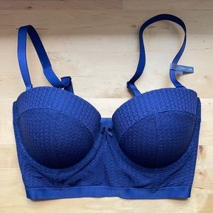 Aerie navy blue lightly lined Audrey bra 32DD